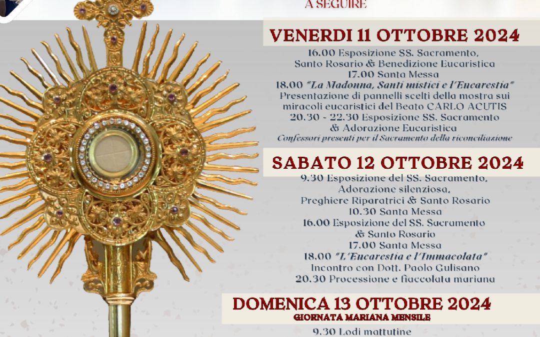 Settimana di Preghiera Eucaristica Mariana
